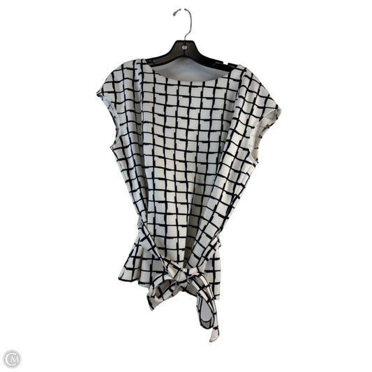 Top Short Sleeve By Worthington In Black & White, Size: Xl