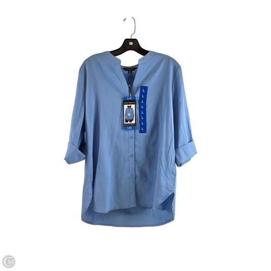 Top Short Sleeve By Mario Serrani In Blue, Size: L