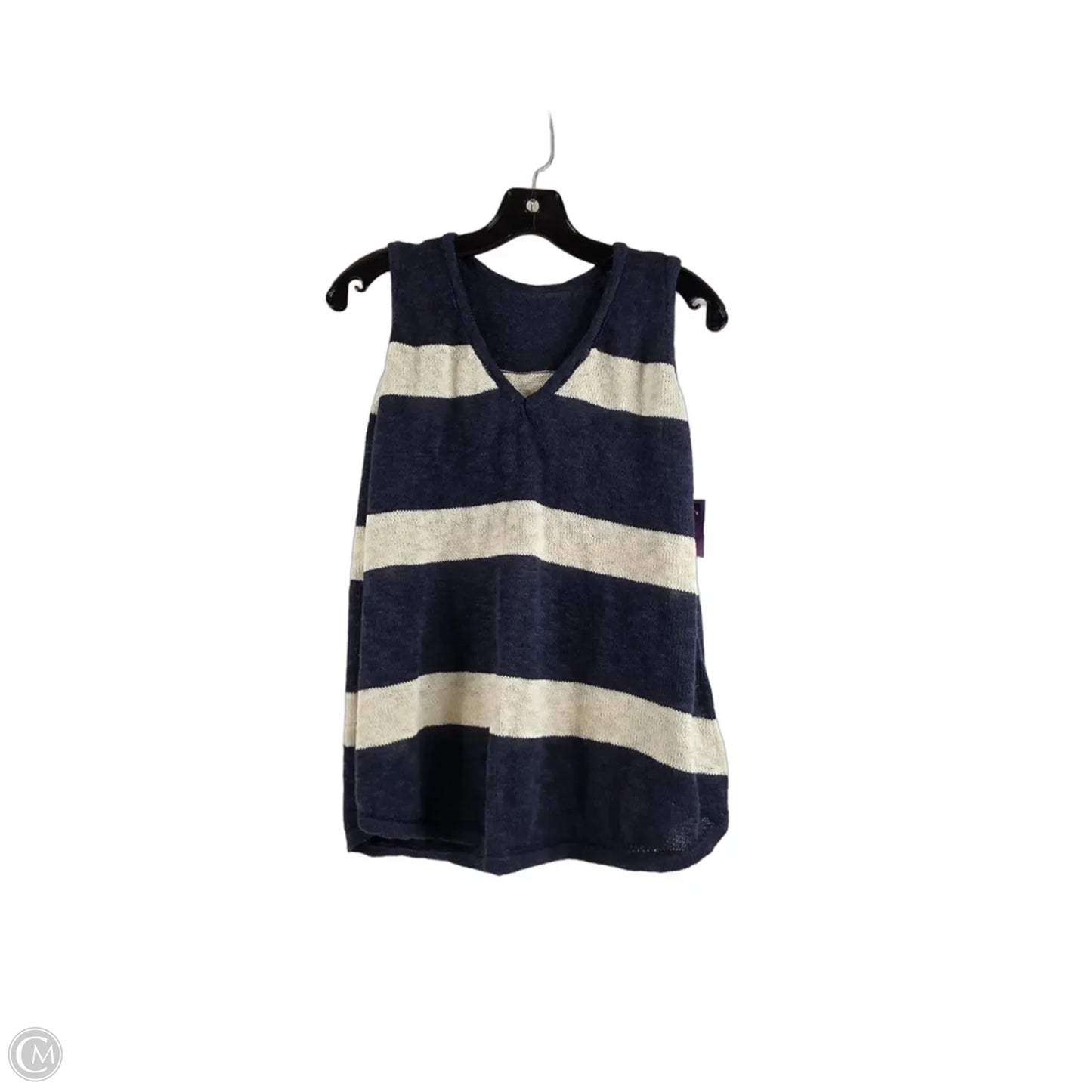 Top Sleeveless By Clothes Mentor In Blue & White, Size: Xl