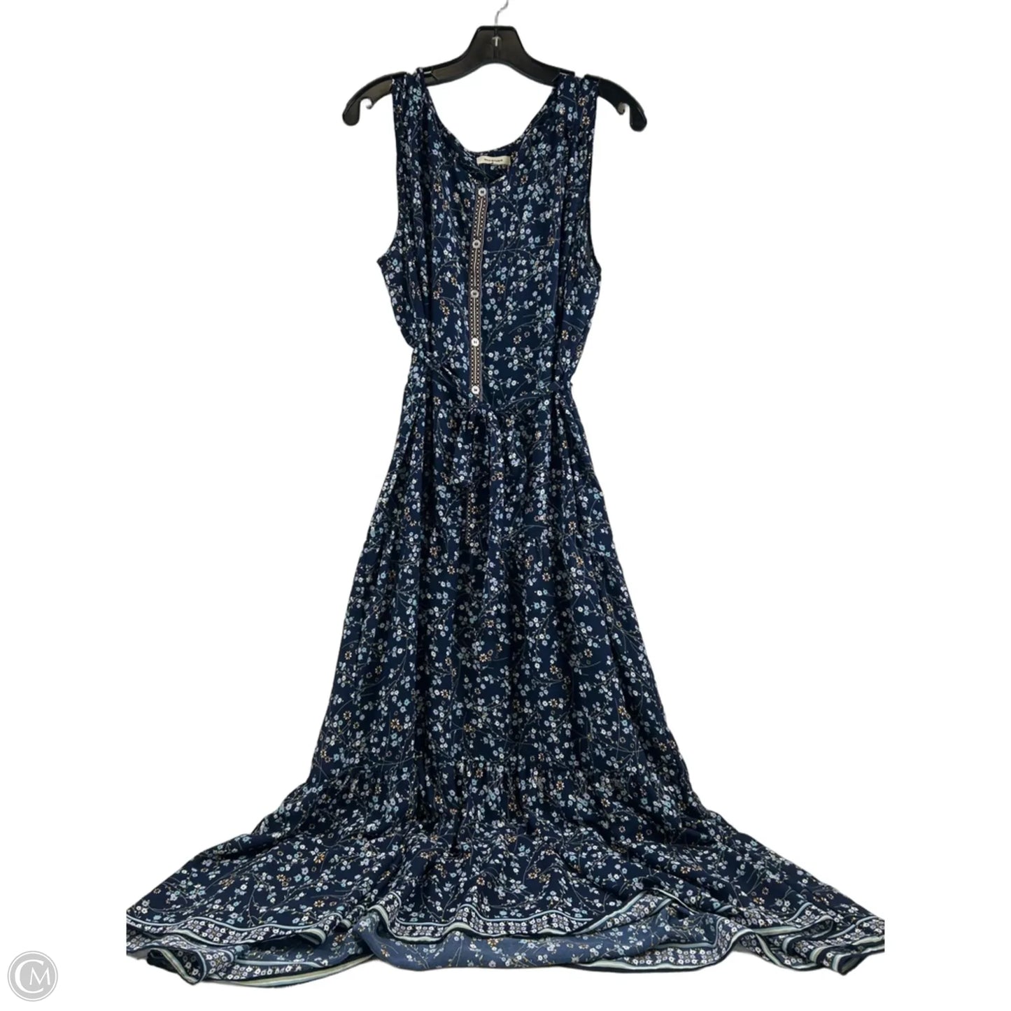 Dress Casual Maxi By Max Studio In Blue & Yellow, Size: Xl