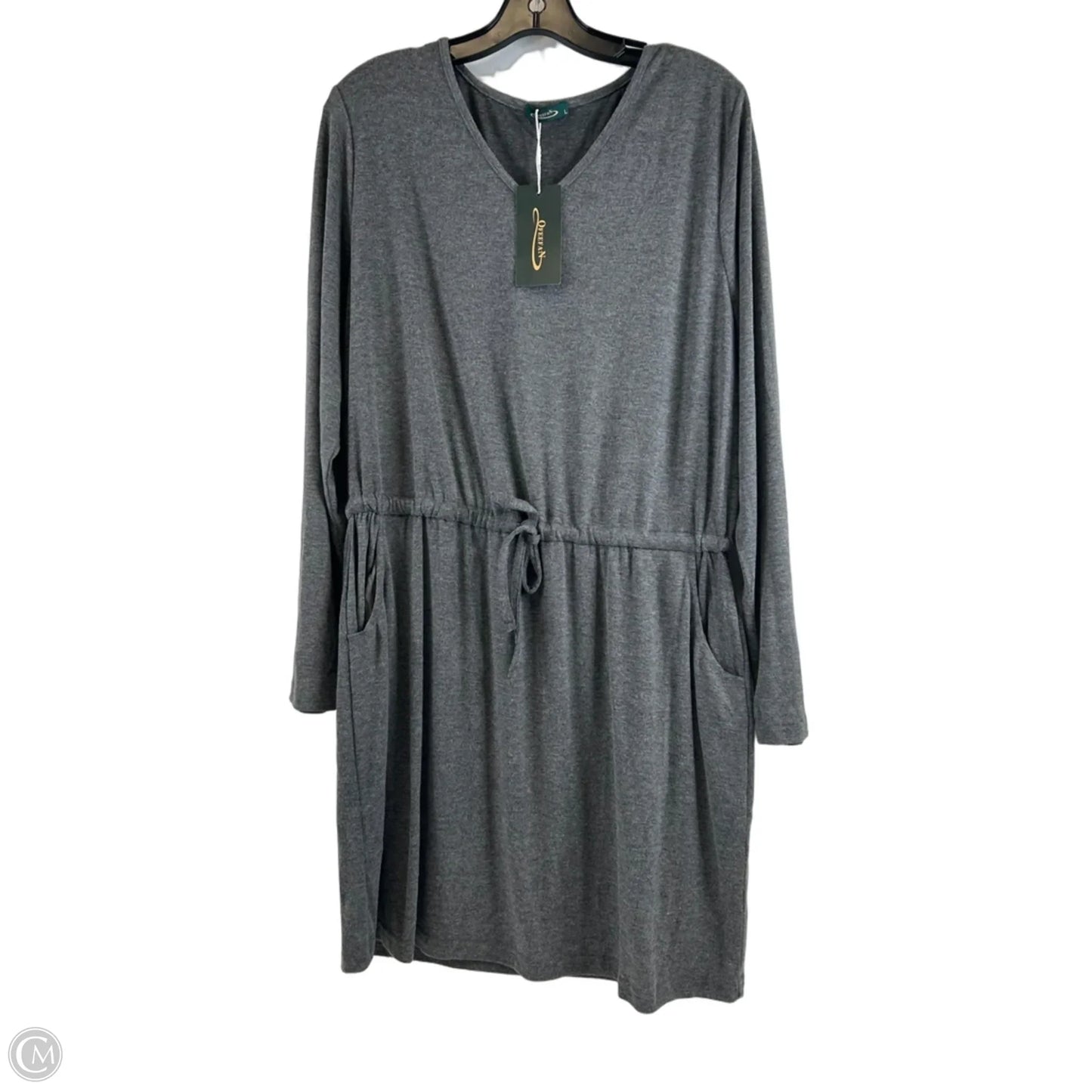 Dress Casual Midi By Clothes Mentor In Grey, Size: L
