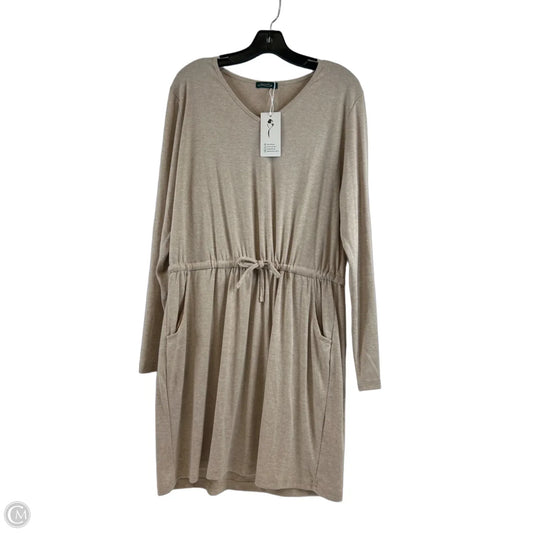 Dress Casual Midi By Clothes Mentor In Beige, Size: L