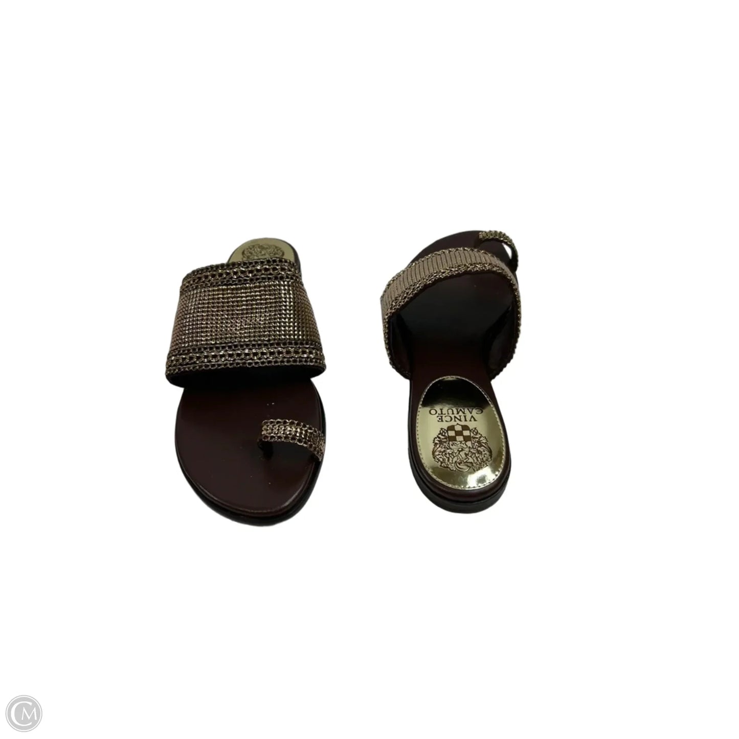 Sandals Flats By Vince Camuto In Brown & Gold, Size: 9