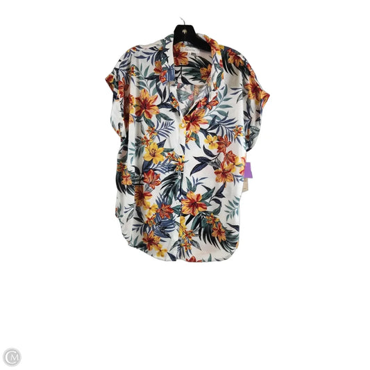 Top Short Sleeve By Eden & Olivia In Floral Print, Size: L