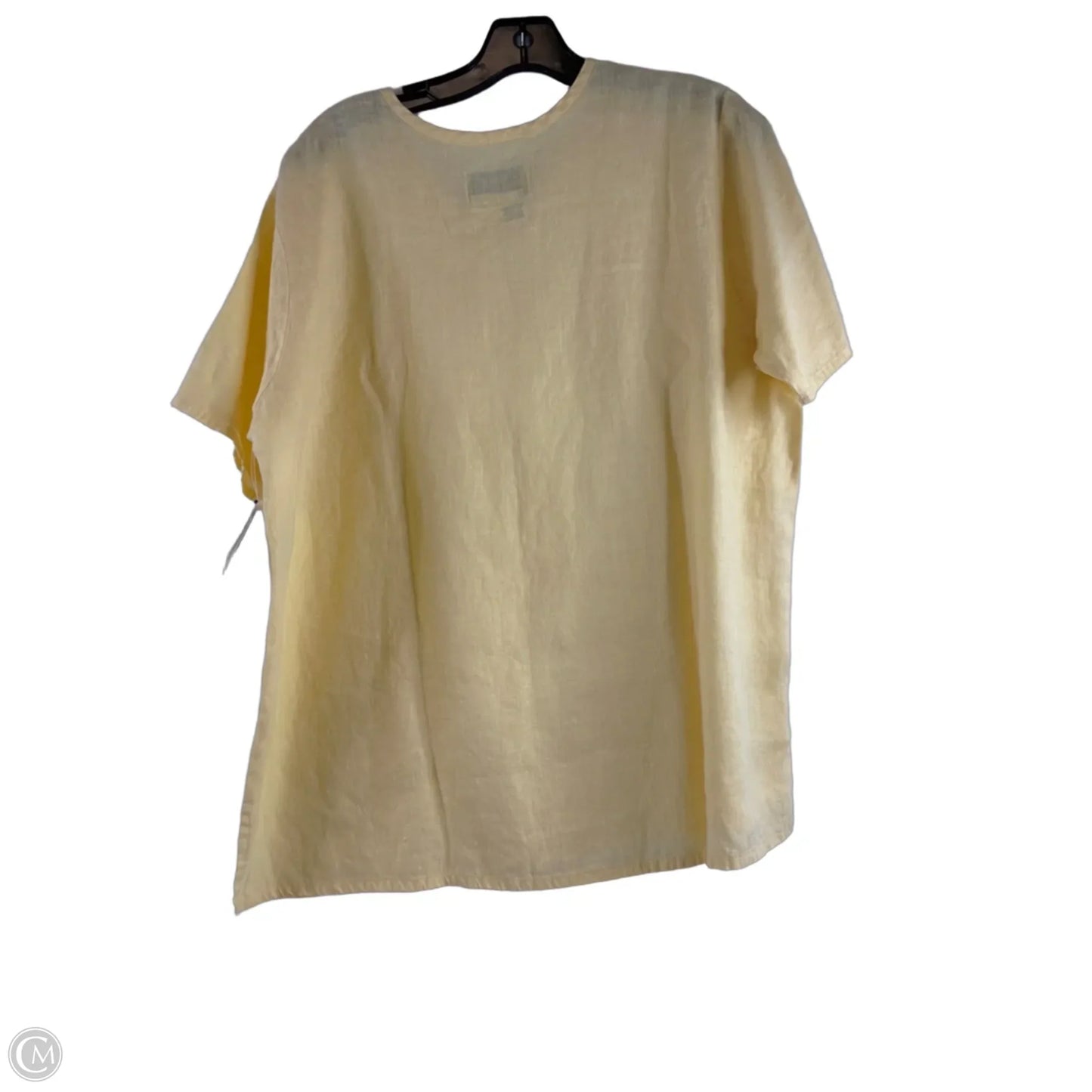 Top Short Sleeve By Flax In Yellow, Size: M