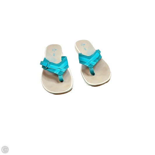 Sandals Flats By Clarks In Aqua, Size: 8