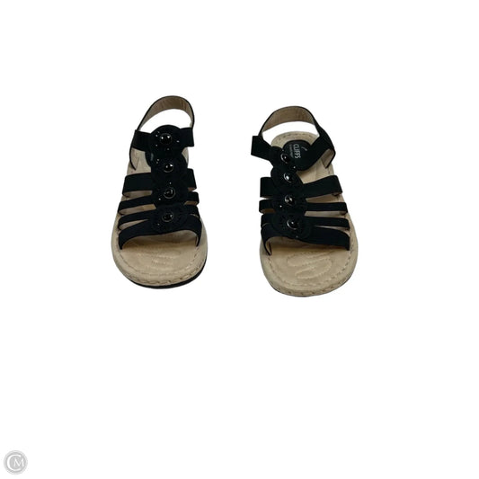 Sandals Heels Wedge By Cliffs By White Mountain In Black & Tan, Size: 8