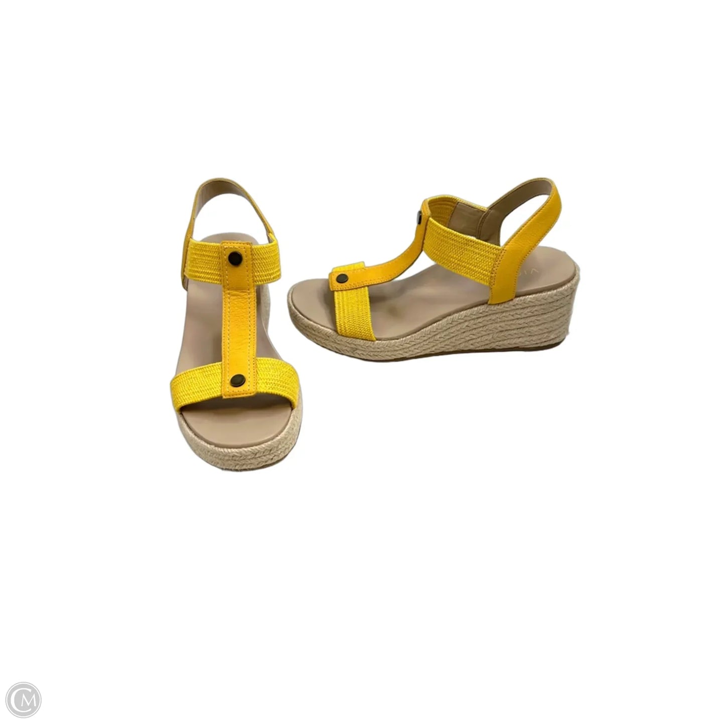 Sandals Heels Wedge By Vionic In Yellow, Size: 8