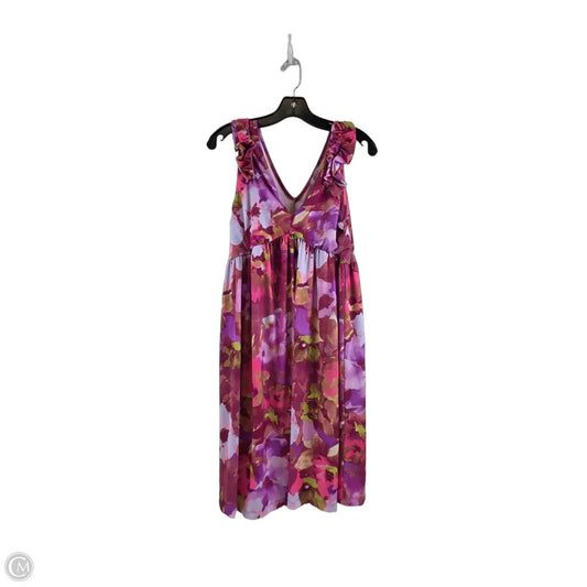 Dress Casual Midi By White Birch In Pink & Purple, Size: L