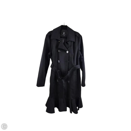 Coat Trench Coat By New York And Co In Black, Size: Xxl