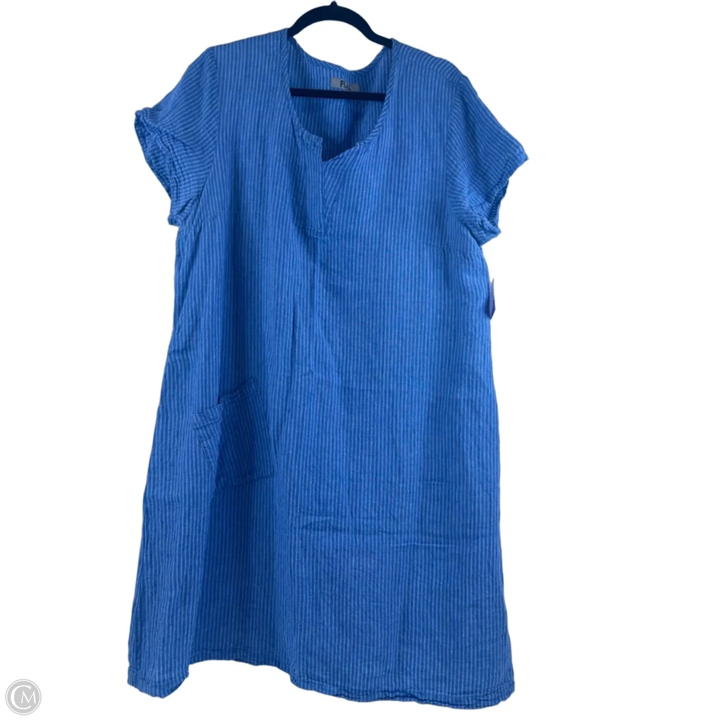 Dress Casual Midi By Flax In Blue & White, Size: M