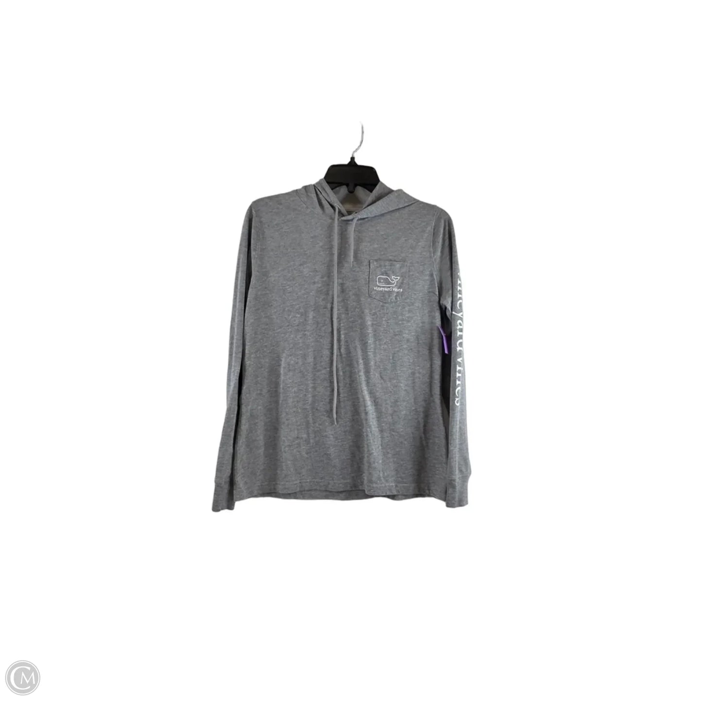 Top Long Sleeve By Vineyard Vines In Grey & White, Size: S