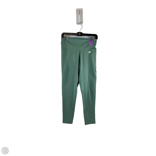Athletic Leggings By Adidas In Green, Size: L