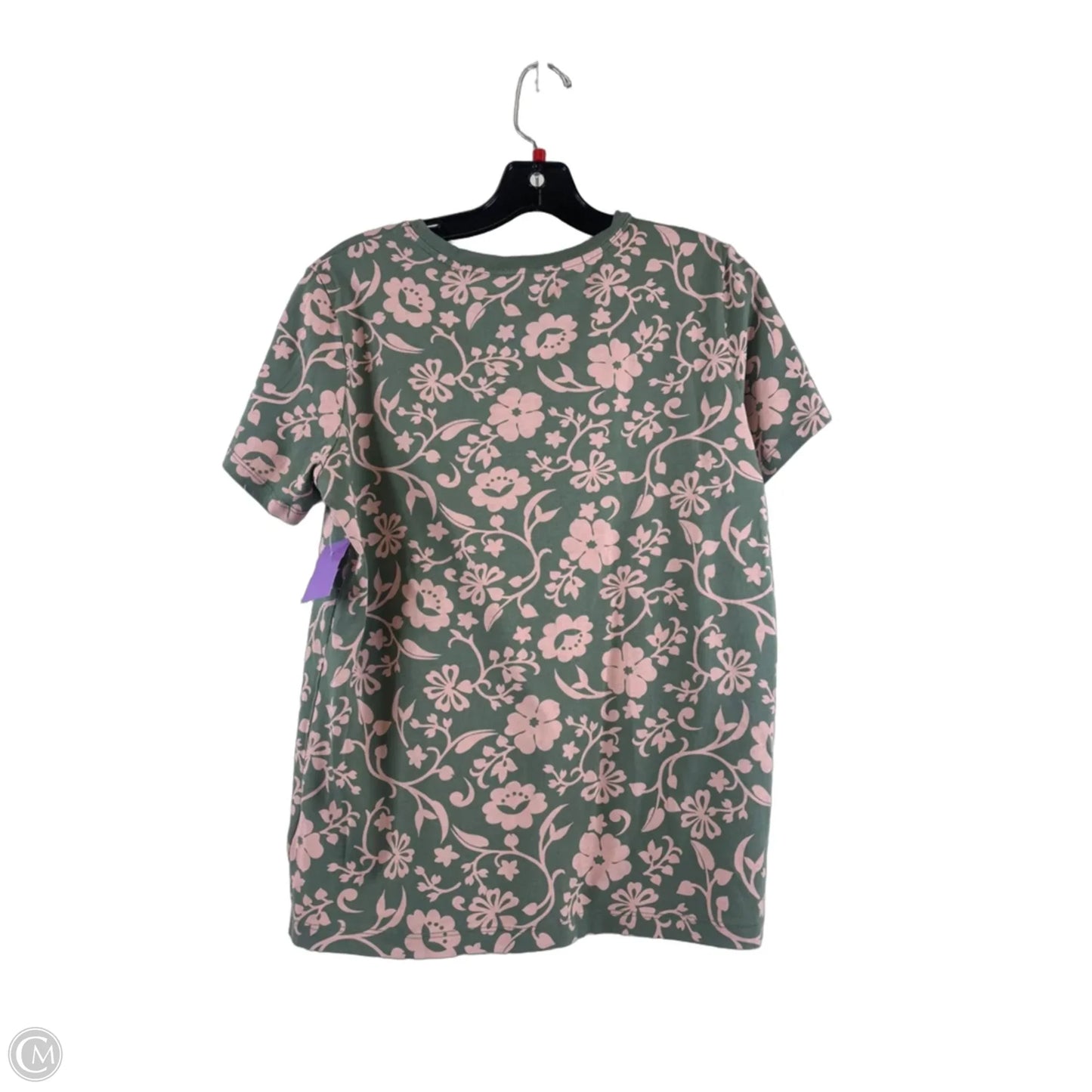 Top Short Sleeve By Lands End In Green & Pink, Size: S
