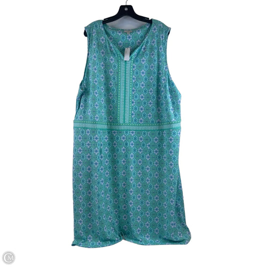 Dress Casual Midi By Talbots In Green & White, Size: 3x