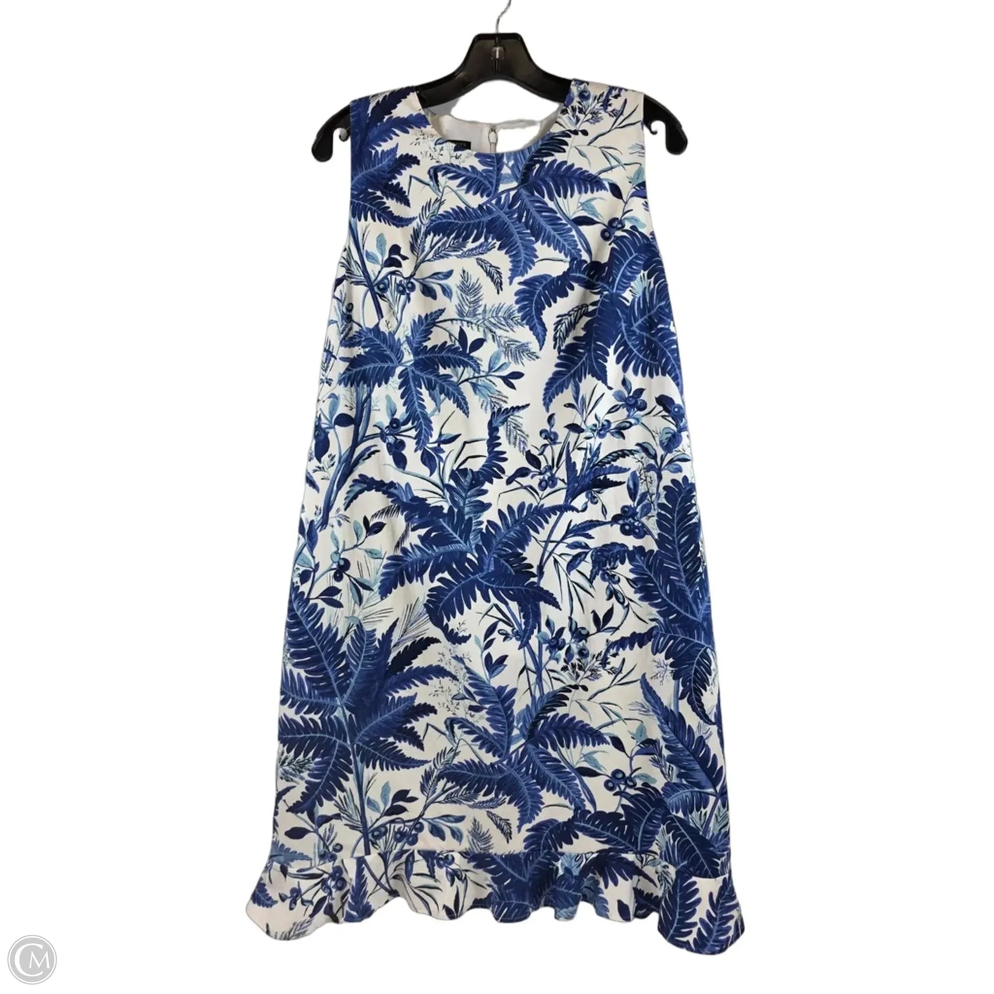 Dress Casual Midi By Talbots In Blue & White, Size: Lp