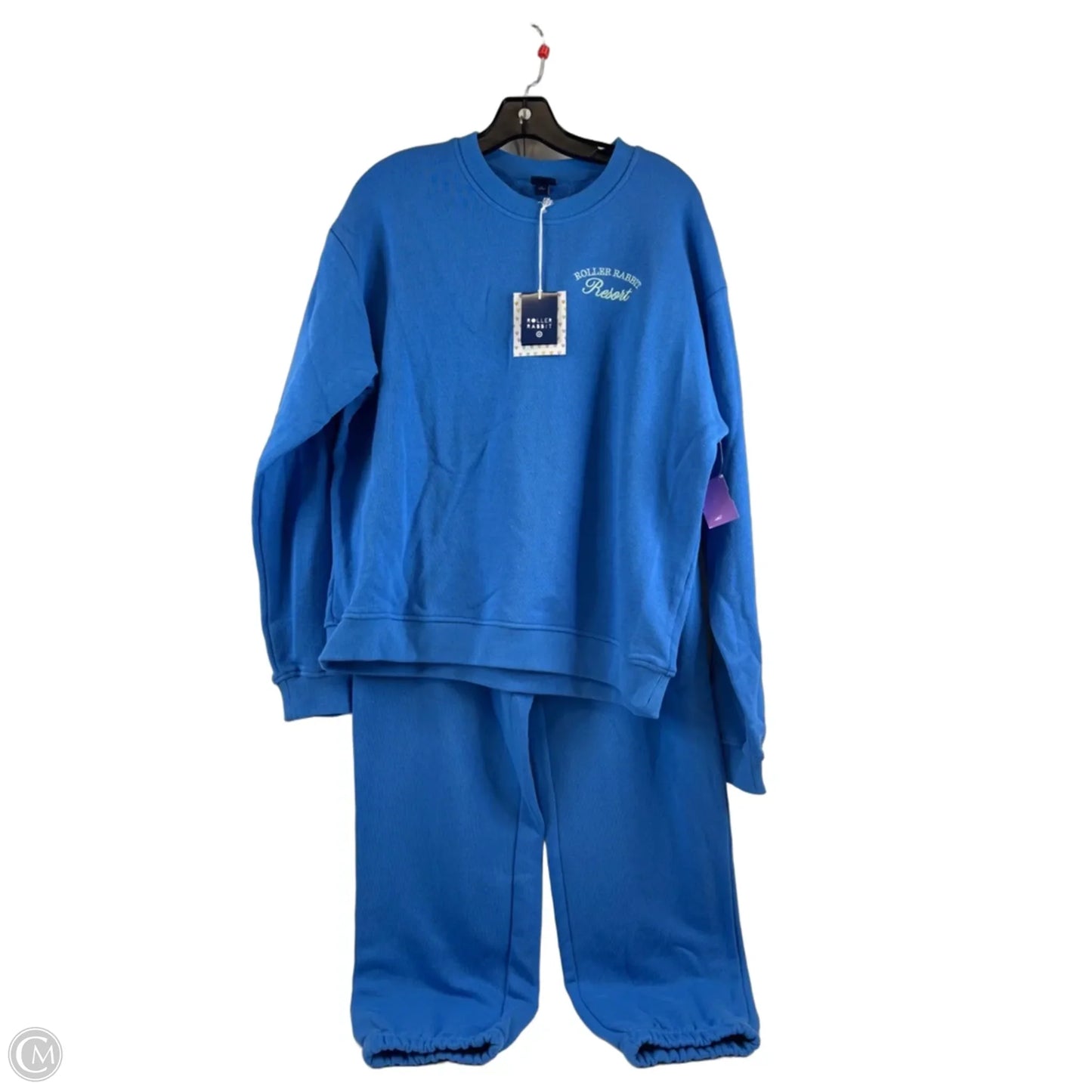 Lounge Set Pants By Roller Rabbit In Blue & White, Size: L