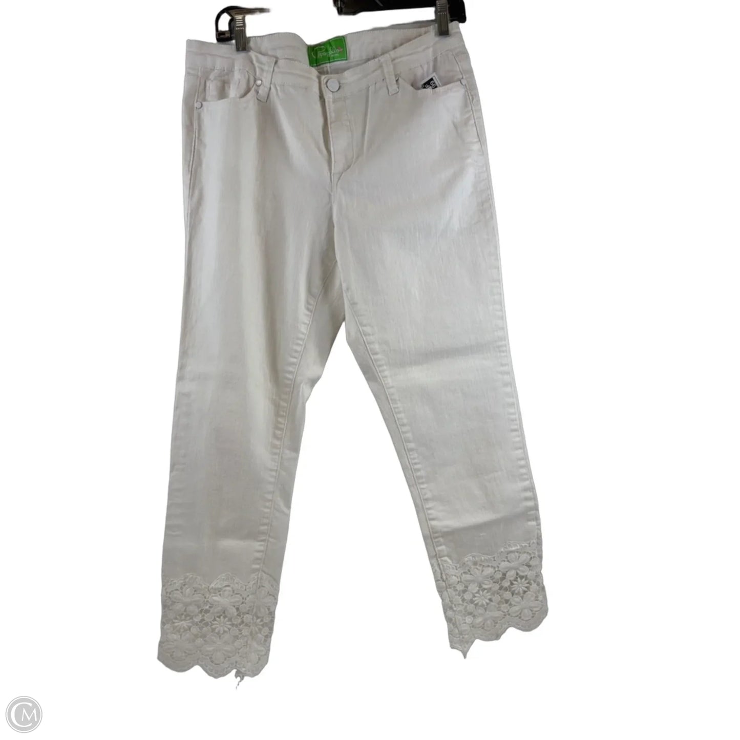 Jeans Straight By Pappagallo In White Denim, Size: 12