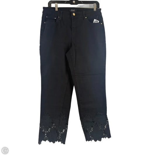 Jeans Skinny By Earl Jean In Black Denim, Size: 12