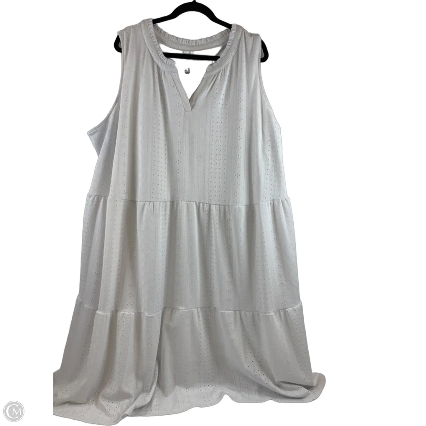 Dress Casual Midi By Croft And Barrow In White, Size: 3x