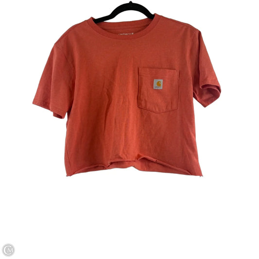 Top Short Sleeve By Carhartt In Orange, Size: S