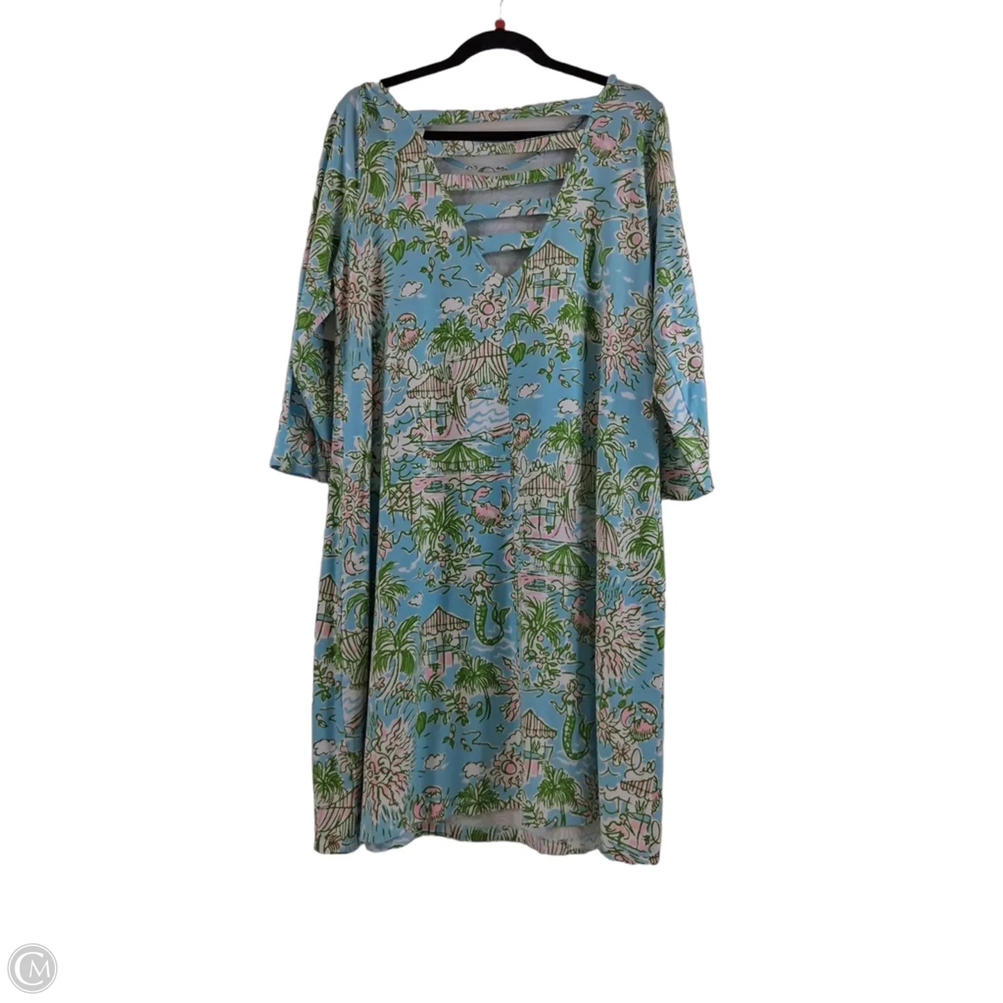 Dress Designer By Lilly Pulitzer In Blue & Green, Size: Xl