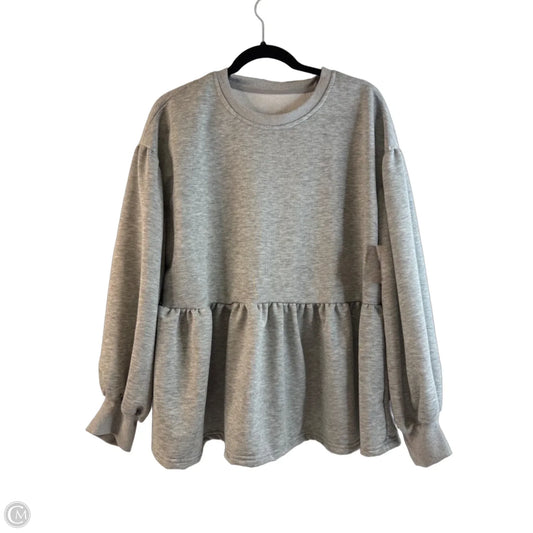 Top Long Sleeve By Clothes Mentor In Grey, Size: Xl