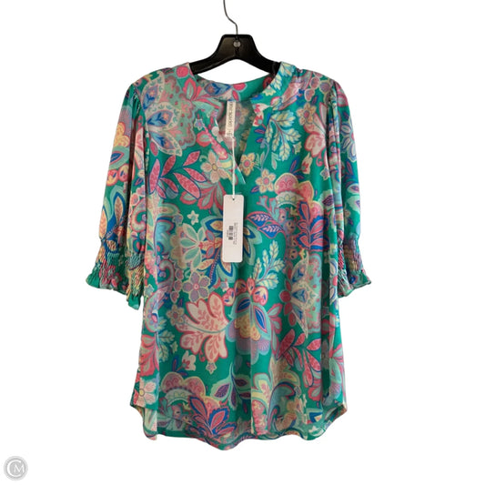 Top Short Sleeve By Dear Scarlett In Multi-colored, Size: S