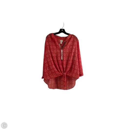 Top 3/4 Sleeve By Chicos In Orange, Size: Xl