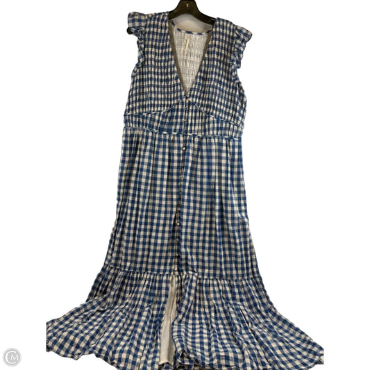 Dress Casual Maxi By Anthropologie In Blue & White, Size: Xl