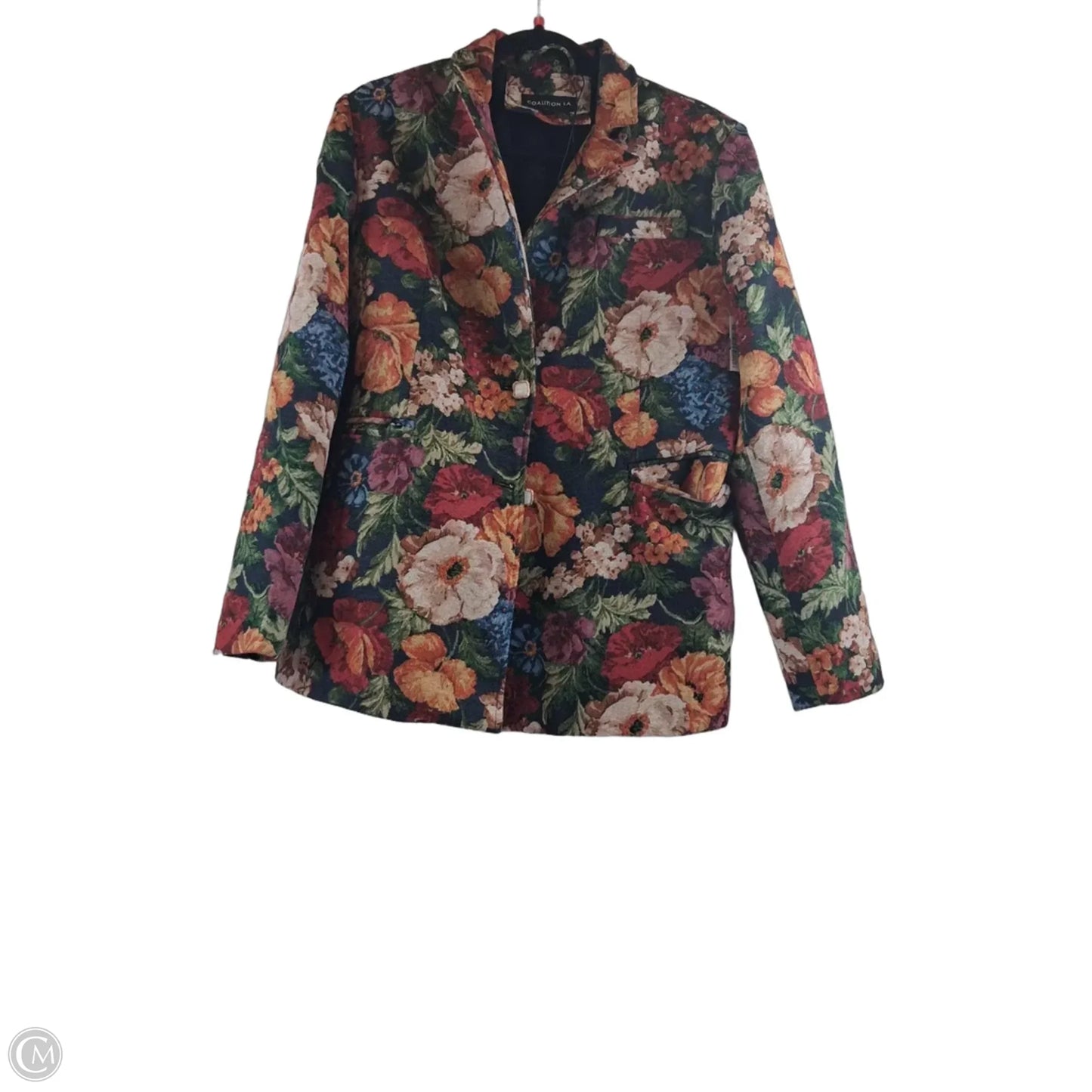 Blazer By Clothes Mentor In Floral Print, Size: L