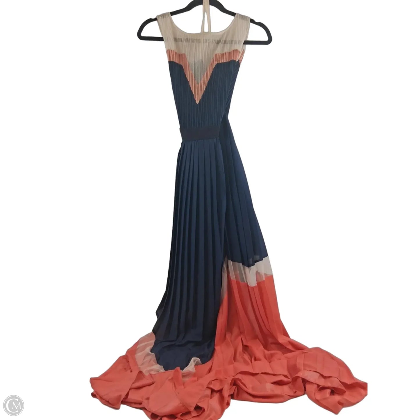 Dress Casual Maxi By Bcbgmaxazria In Blue & Orange, Size: L
