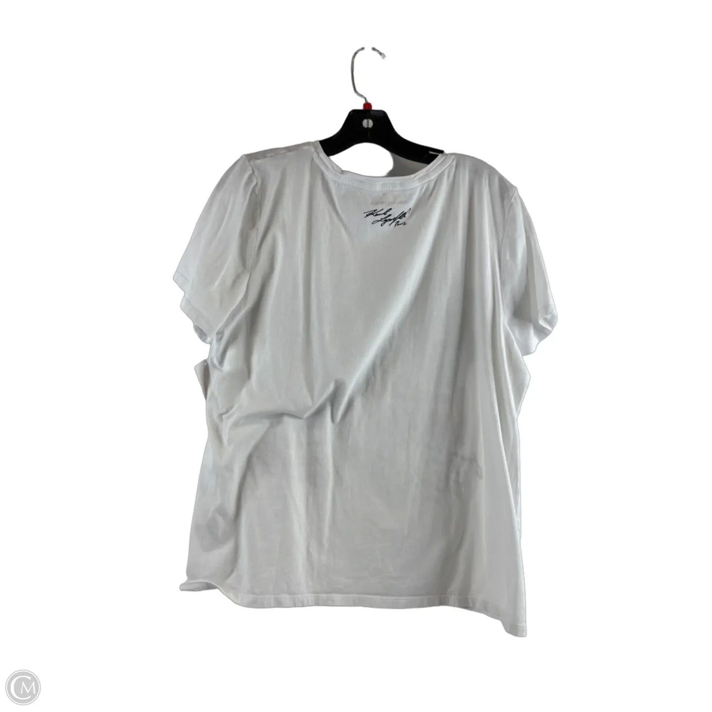 Top Short Sleeve Designer By Karl Lagerfeld In Blue & White, Size: XL