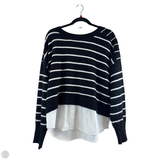 Sweater By Liz Claiborne In Black & White, Size: Xl