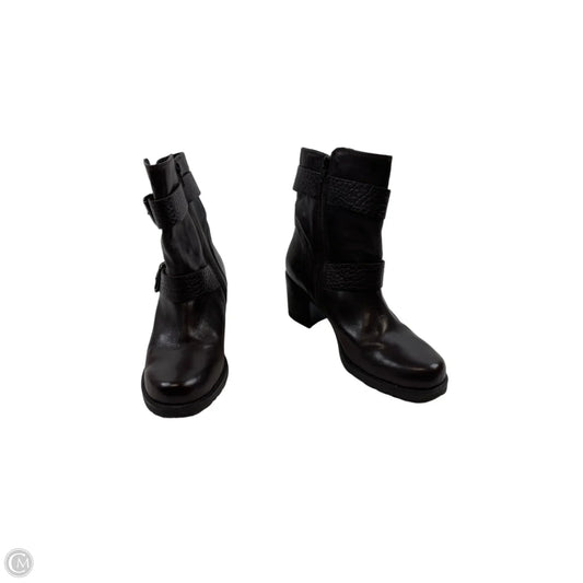 Boots Ankle Heels By Clarks In Brown, Size: 10