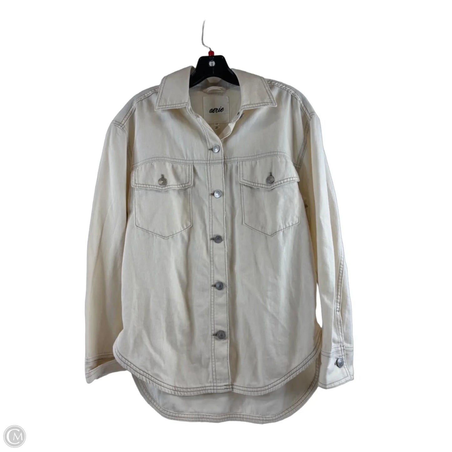 Top Long Sleeve By Aerie In Cream, Size: S