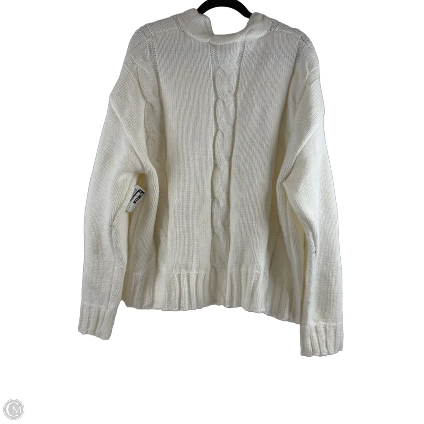 Sweater Cardigan By Cider In White, Size: L