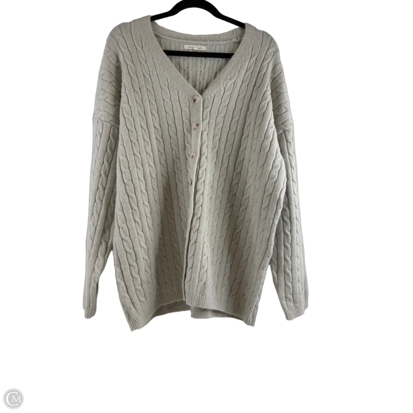 Sweater Cardigan By Clothes Mentor In Green, Size: L