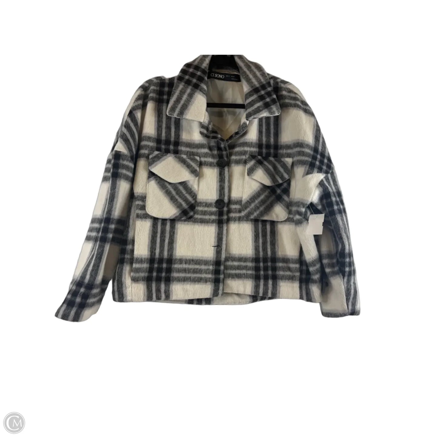 Jacket Shirt By Ci Sono In Plaid Pattern, Size: M