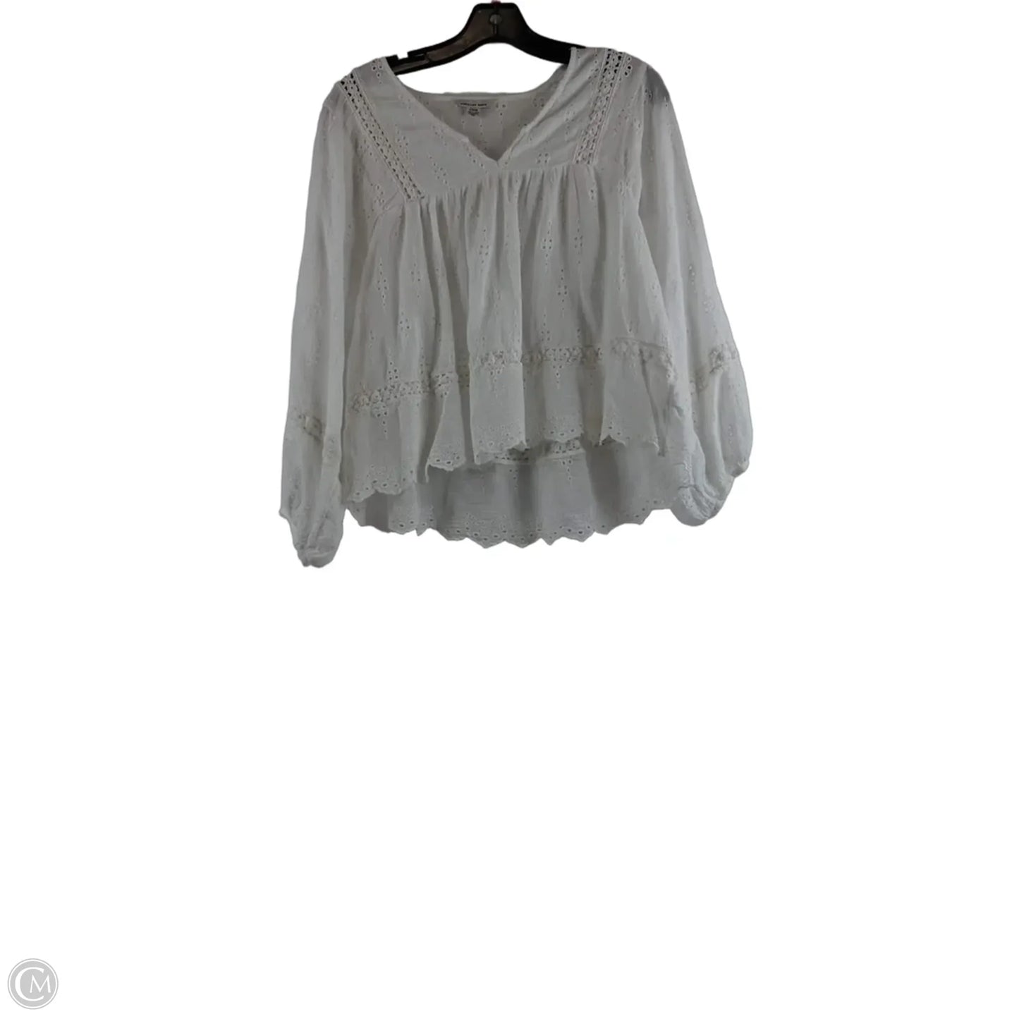 Top Long Sleeve By American Eagle In White, Size: S
