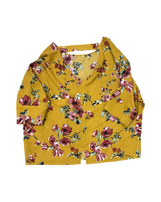 Top 3/4 Sleeve By Apt 9 In Yellow, Size:1X