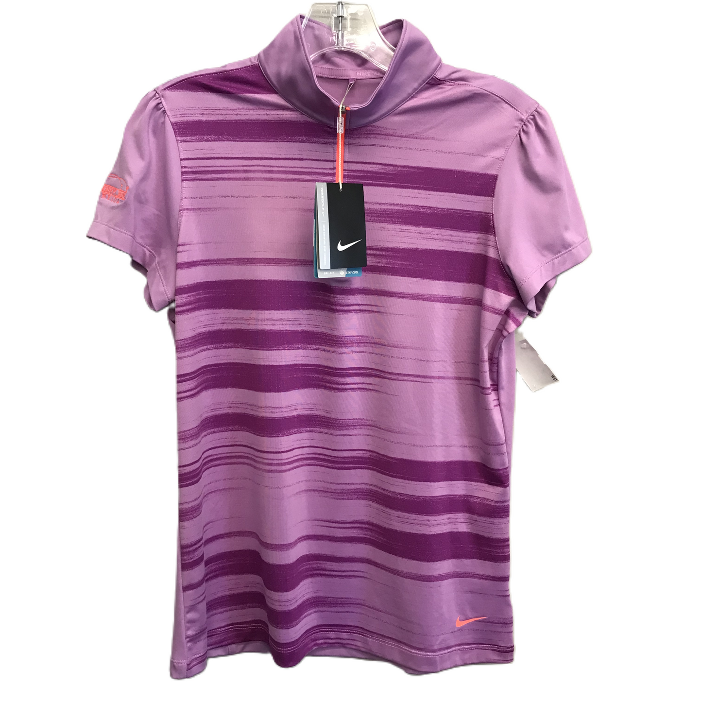 Purple Athletic Top Short Sleeve By Nike, Size: M