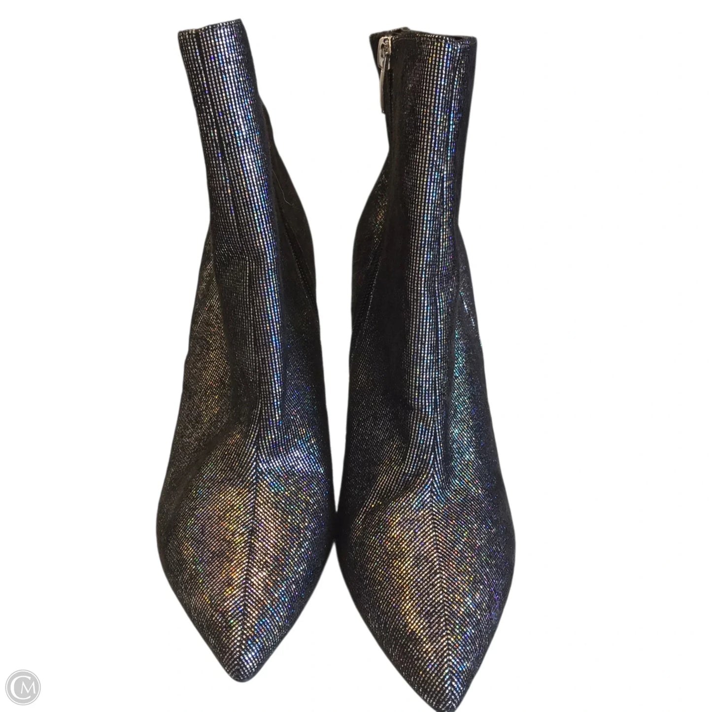 Boots Ankle Heels By Nine West In Silver, Size: 8