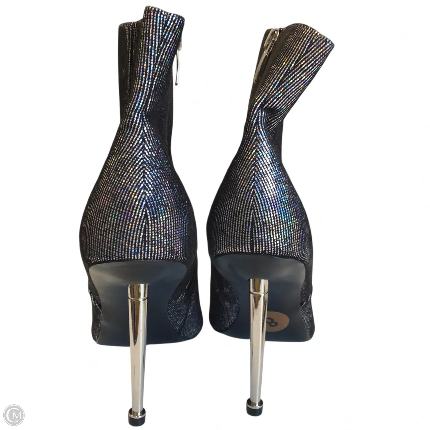 Boots Ankle Heels By Nine West In Silver, Size: 8