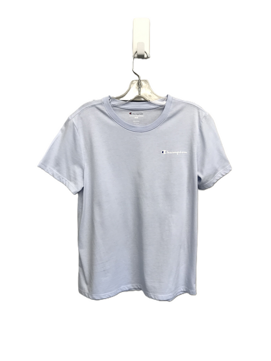 Blue Athletic Top Short Sleeve By Champion, Size: M