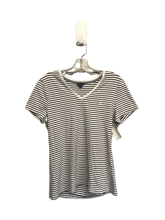 Striped Pattern Top Short Sleeve Basic By Nautica, Size: M