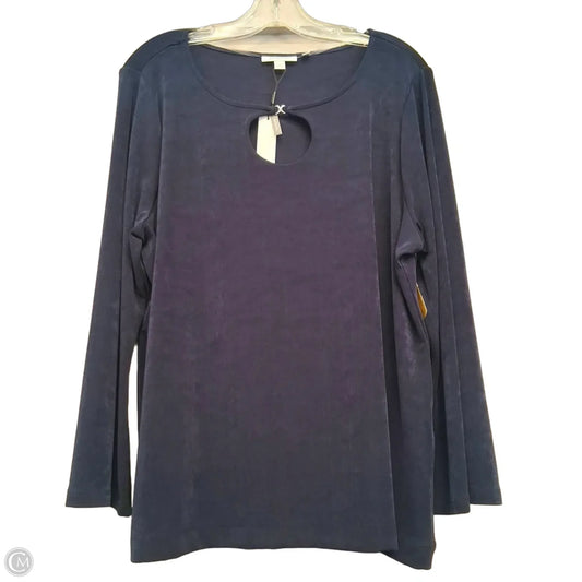 Top Long Sleeve By Chicos In Navy, Size: Xl