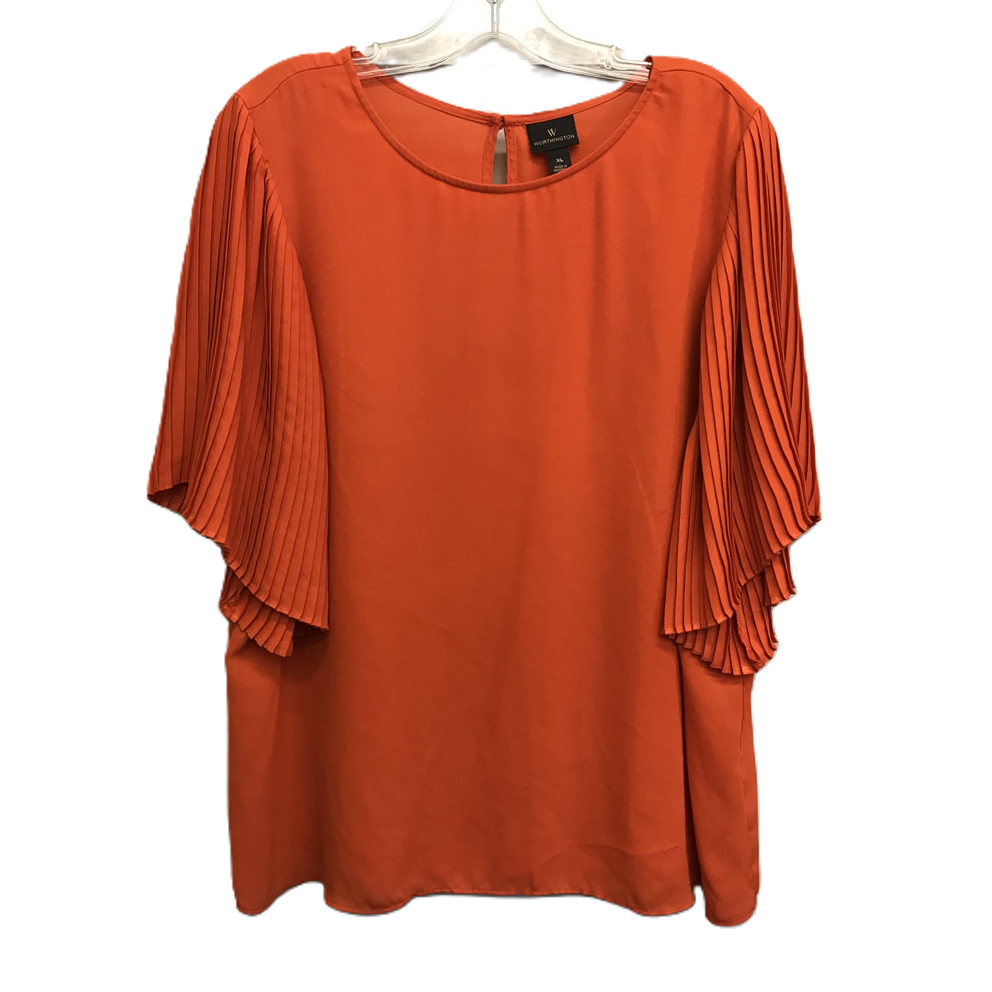 Orange Top Short Sleeve By Worthington, Size: Xl