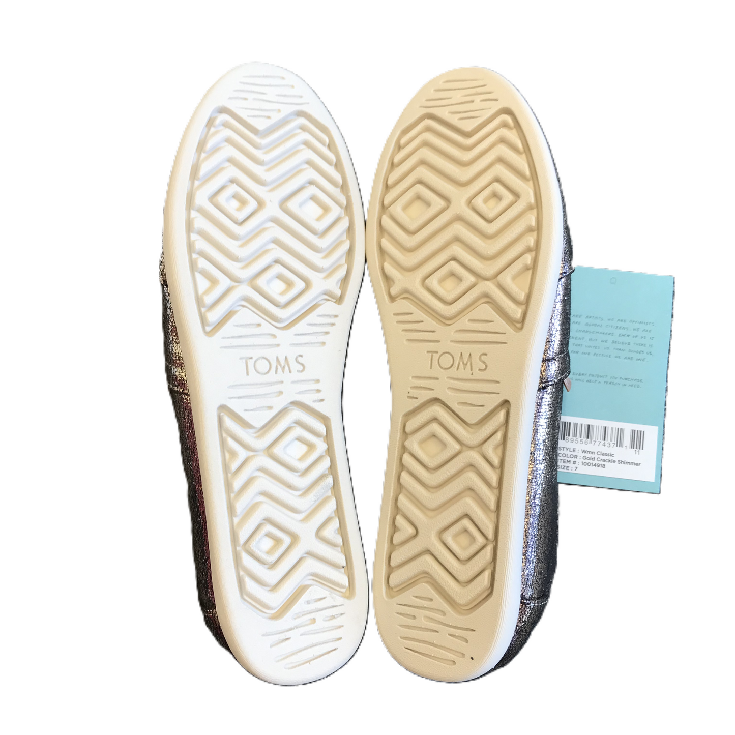 Gold Shoes Flats By Toms, Size: 7