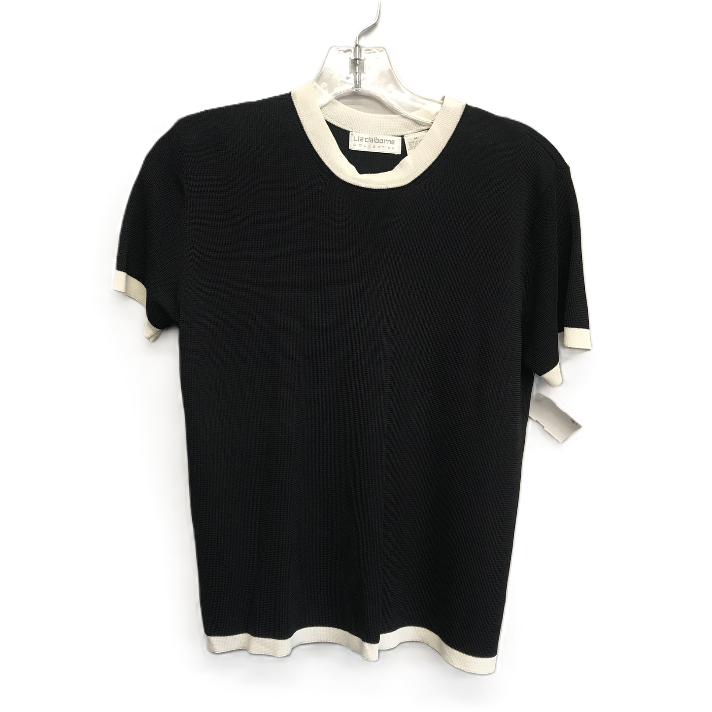 Black Top Short Sleeve Basic By Liz Claiborne, Size: M